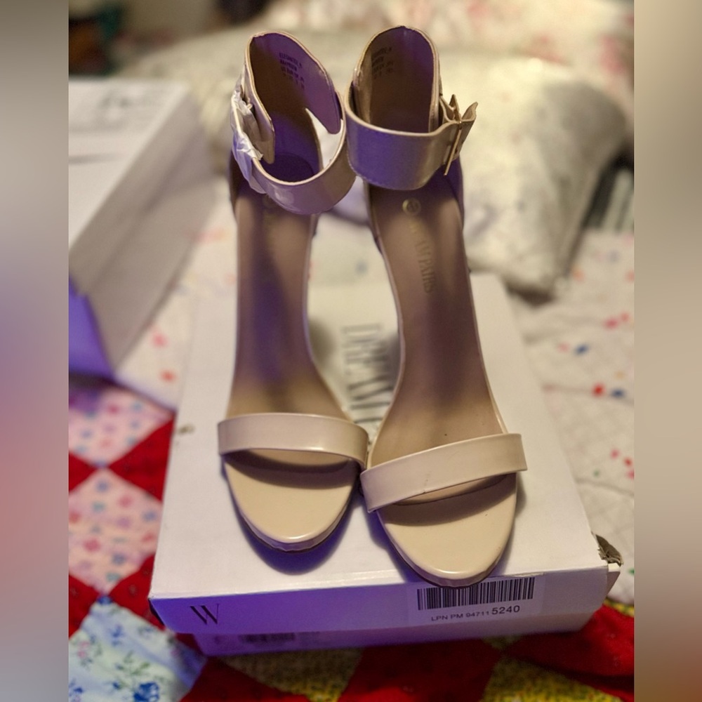 Dream Pairs Nude Ankle Strap Heels